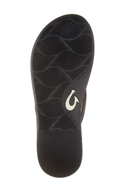 Olukai Tiare Flip Flop In Black / Black