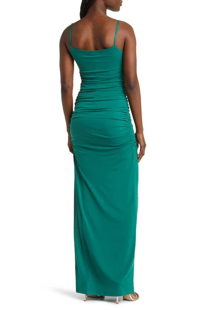 Shop Emerald Sundae Emma Ruched Knit Gown In Hunter