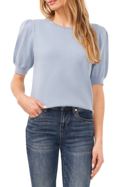 Shop Cece Puff Sleeve Sweater In Slate Blue 494