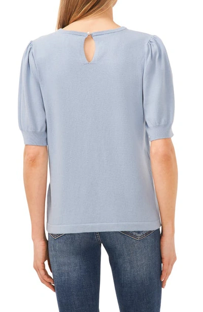 Cece Puff Sleeve Sweater In Slate Blue 494
