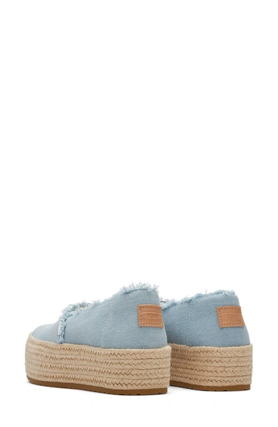 Shop Toms Valencia Platform Espadrille In Light Blue