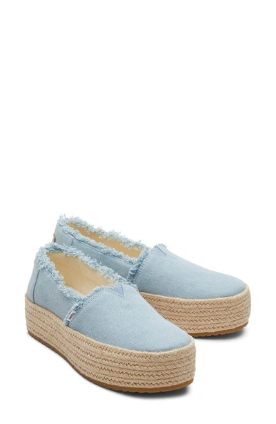 Toms Valencia Platform Espadrille In Light Blue