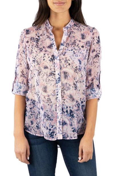 Shop Kut From The Kloth Jasmine Chiffon Button-up Shirt In Arezzo Light Rose