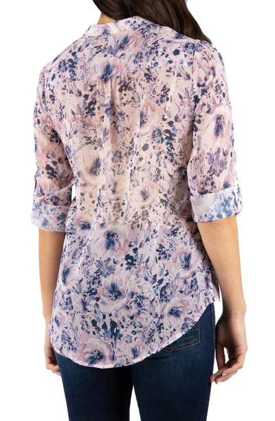 Shop Kut From The Kloth Jasmine Chiffon Button-up Shirt In Arezzo Light Rose