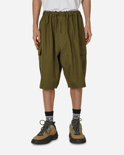 Shop Acne Studios Ripstop Shorts Olive In Green