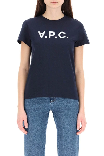 Shop Apc A.p.c. T-shirt With Flocked Vpc Logo In Multicolor