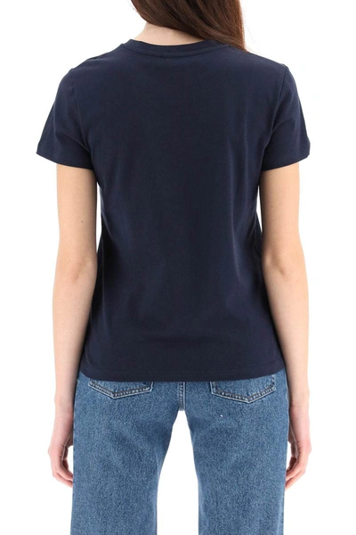 Shop Apc A.p.c. T-shirt With Flocked Vpc Logo In Multicolor