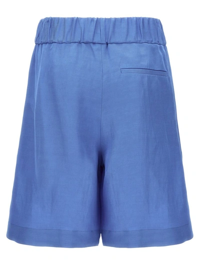 Shop Alberto Biani Elastic Shorts At The Waist In Blue