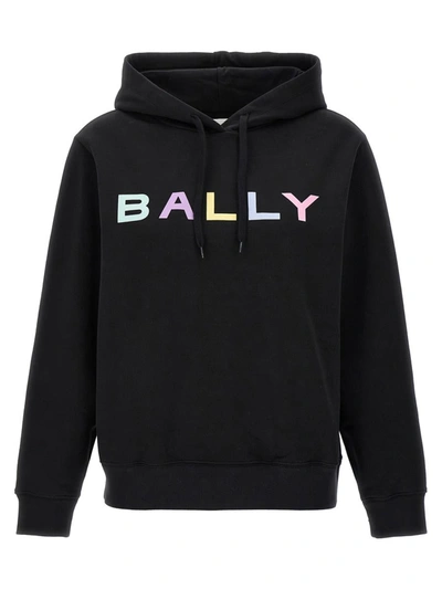 Shop Bally Logo Hoodie In Black