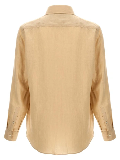 Shop Brunello Cucinelli Hemp Shirt In Beige