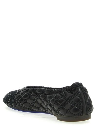Burberry Quilted Leather Sadler Ballet Flats In Black