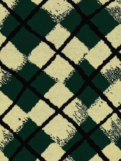 Shop Burberry Argyle Pattern Skirt In Green