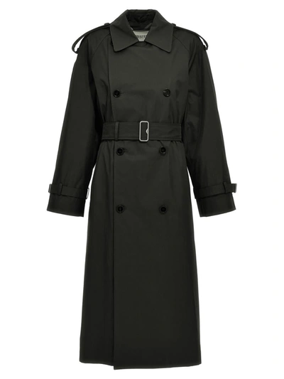 Shop Burberry Long Trench Coat In Black