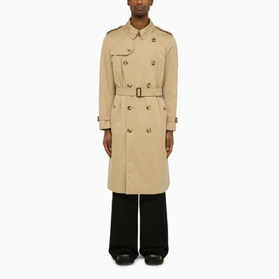 Shop Burberry Trench Coat Double-breasted Kensington In Beige