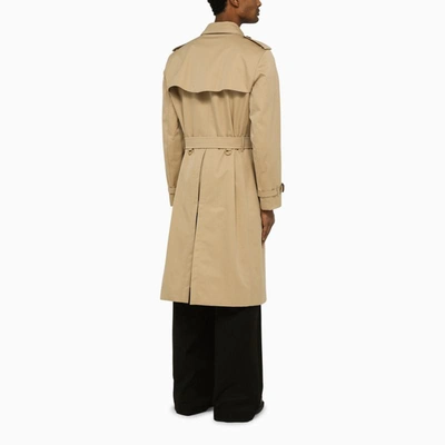 Shop Burberry Trench Coat Double-breasted Kensington In Beige