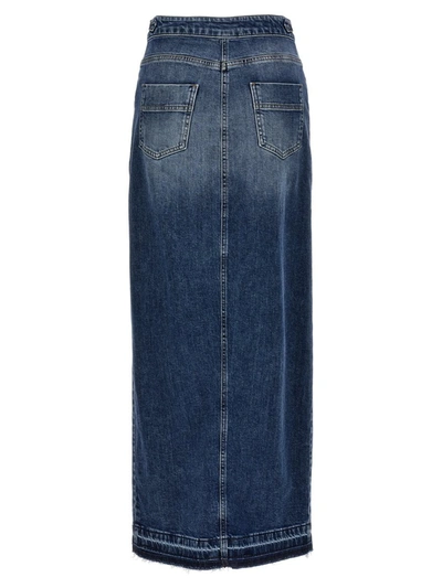 Shop Elisabetta Franchi Denim Skirt In Blue