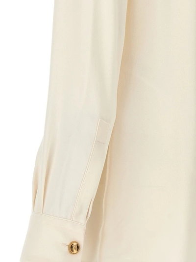 Shop Elisabetta Franchi Tie Blouse In White/black