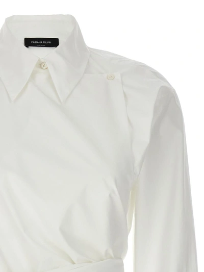 Shop Fabiana Filippi Knot Shirt In White