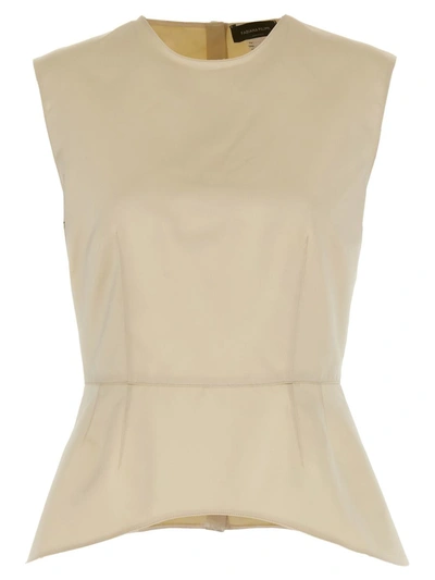 Shop Fabiana Filippi Peplum Top In Beige