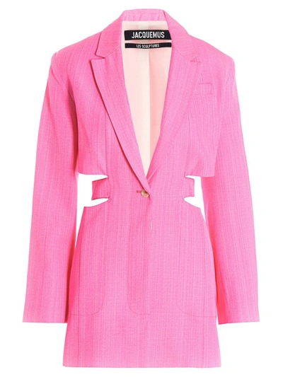 Shop Jacquemus 'la Robe Bari' Dress In Fuchsia