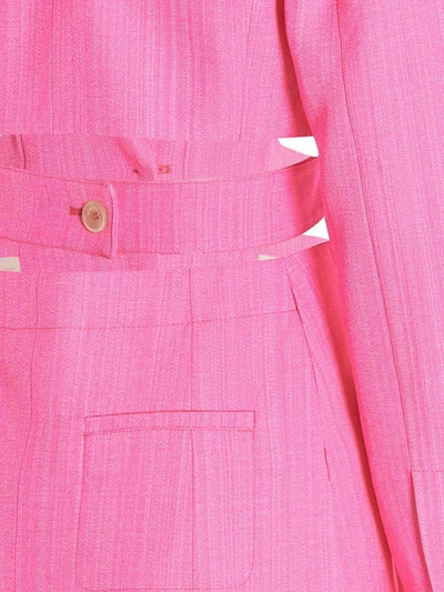 Jacquemus Pink Le Raphia 'la Robe Bari' Minidress In Fuchsia