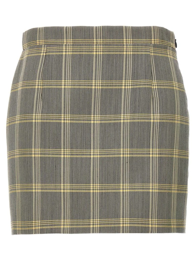Marni High-waisted Checked Pattern Mini Skirt In Yellow