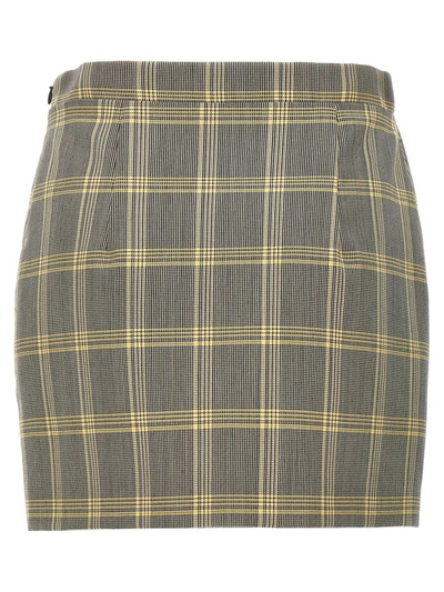 Shop Marni Prince Of Wales Mini Skirt In Yellow