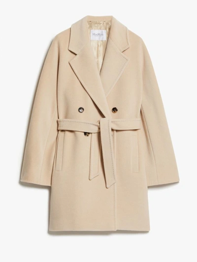 Max Mara Oversized Wool And Cashmere Coat With Lapel Collar And Kimono Sleeves In Beige