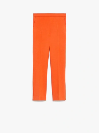 Shop Max Mara Nepeta Ankle-length Trousers In Wool Crepe In Rosso