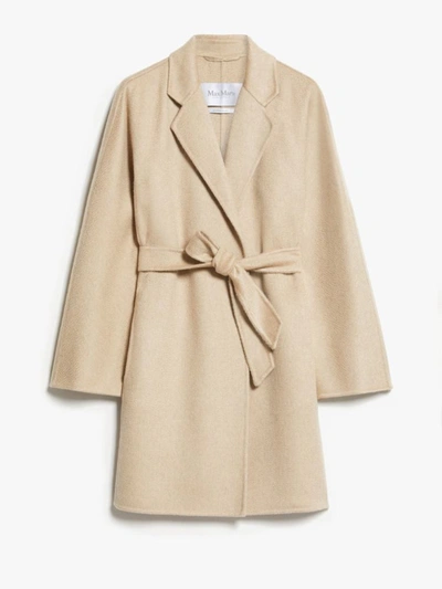 Shop Max Mara Harold Short Wrap Coat In Cashmere In Beige