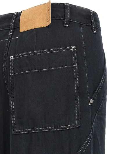 Shop Mm6 Maison Margiela Lurex Stitching Jeans In Black