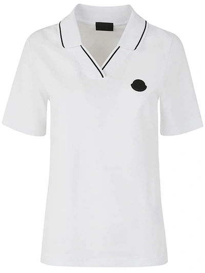 Shop Moncler Short Sleeves Polo Clothing In White