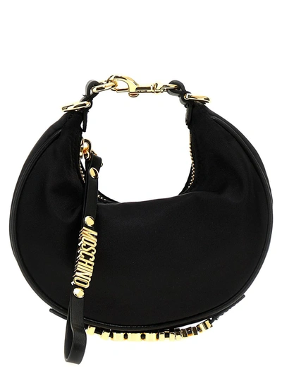 Shop Moschino Logo Handbag In Black