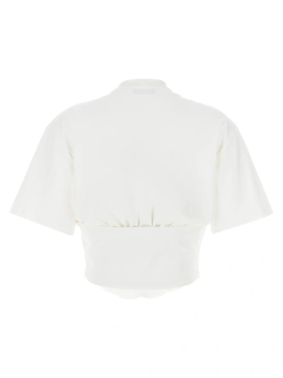 Shop Mugler Corset T-shirt In White