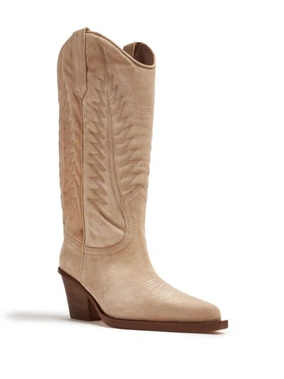 Shop Paris Texas Ankle Boots With Embroidery In Nude & Neutrals