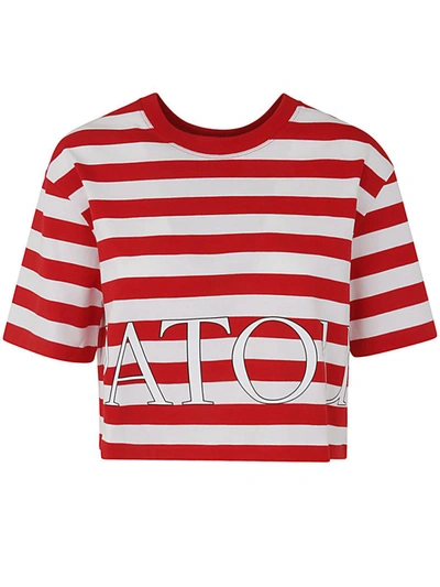 Shop Patou Breton Stripe Cropped T-shirt Clothing In Red