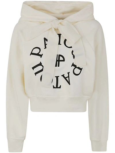 Shop Patou Cropped Medallion Logo Hoodie Clothing In Nude & Neutrals