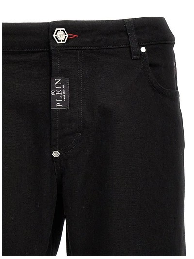 Shop Philipp Plein Denim Jeans In Black