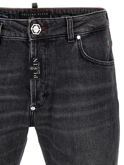 Shop Philipp Plein Denim Jeans In Gray