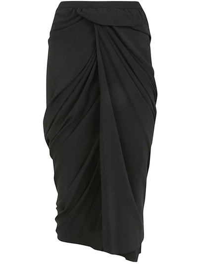 Shop Rick Owens Wrap Skirt Clothing In Black