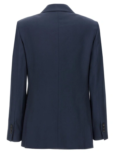 Shop Theory Double-breasted Blazer In Blue
