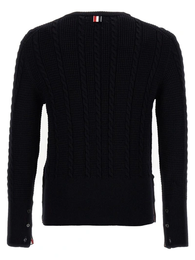 Shop Thom Browne 'cable' Sweater In Blue