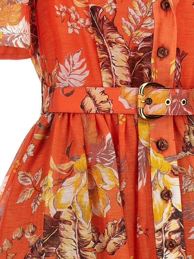Shop Zimmermann 'matchmaker Midi' Dress In Orange