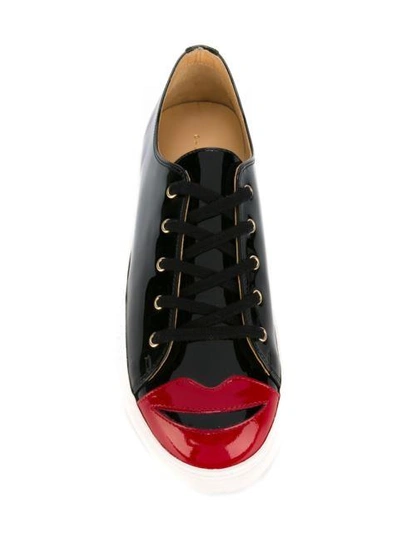 Shop Charlotte Olympia 'kiss Me' Sneakers In Black