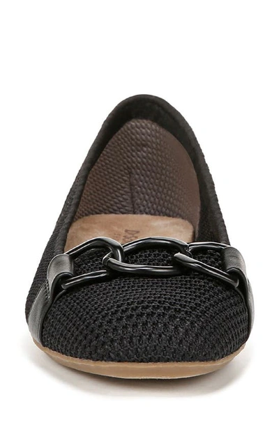 Shop Dr. Scholl's Wexley Chain Detail Flat In Black Fabric