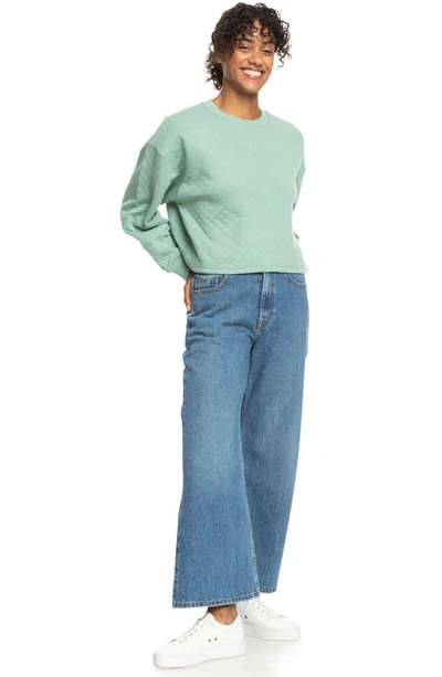 Shop Roxy Surf On High Waist Wide Leg Jeans In Medium Blue