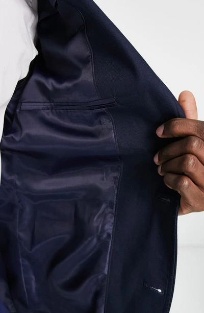 Shop Asos Design Skinny Fit Stretch Cotton Sport Coat In Navy