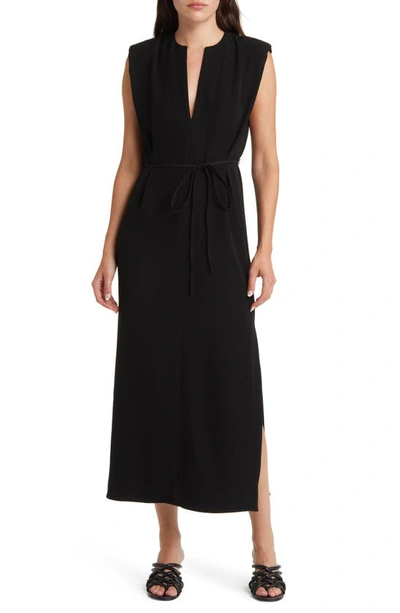 Rag & Bone Harriet Tie Waist Sleeveless Maxi Dress In Black