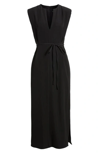 Rag & Bone Harriet Tie Waist Sleeveless Maxi Dress In Black
