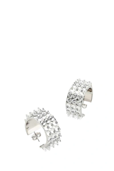 Shop Amina Muaddi Earrings In Silver